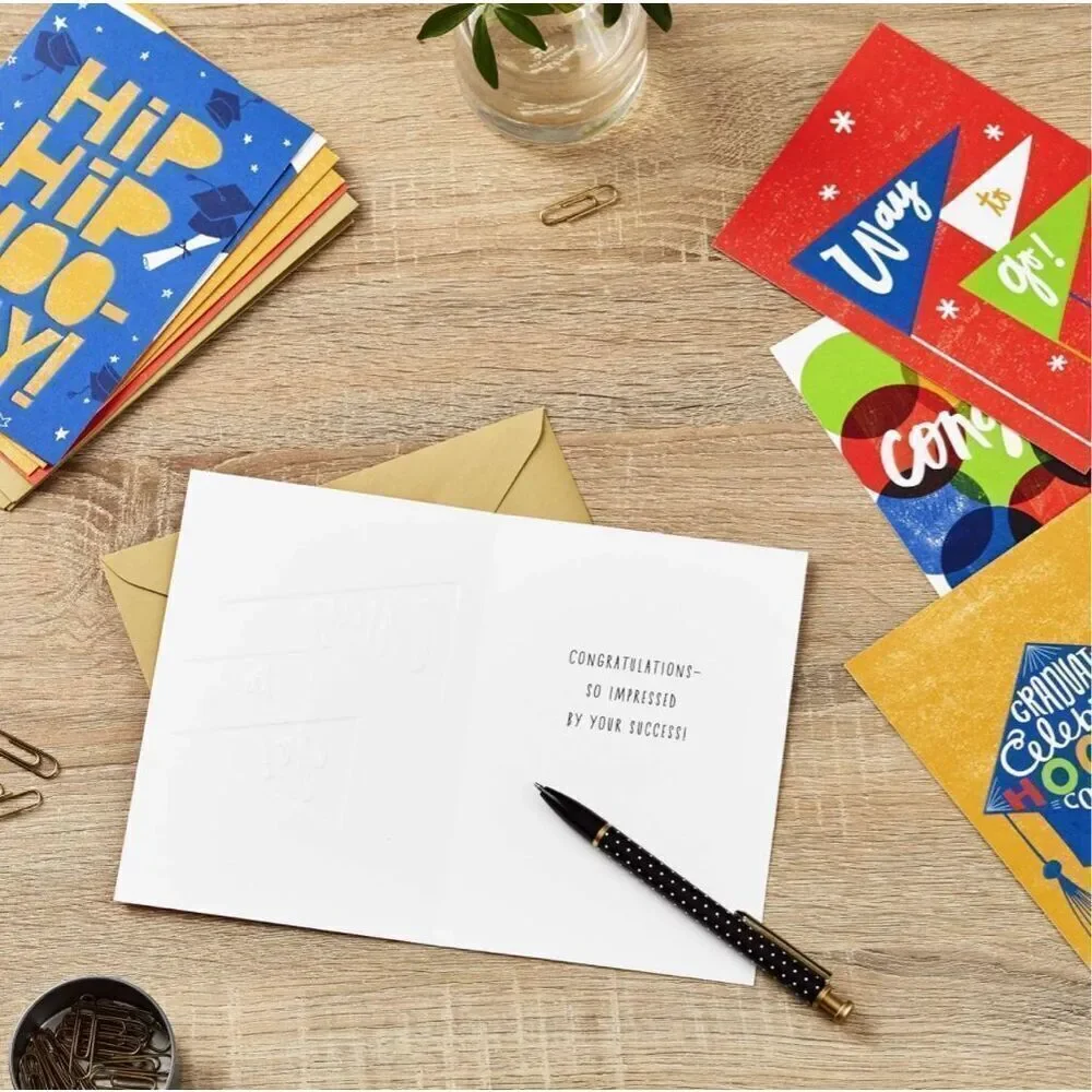 Hallmark Graduation Cards Assortment (12 Cards w/ Envelopes, 4 Designs) Congrats